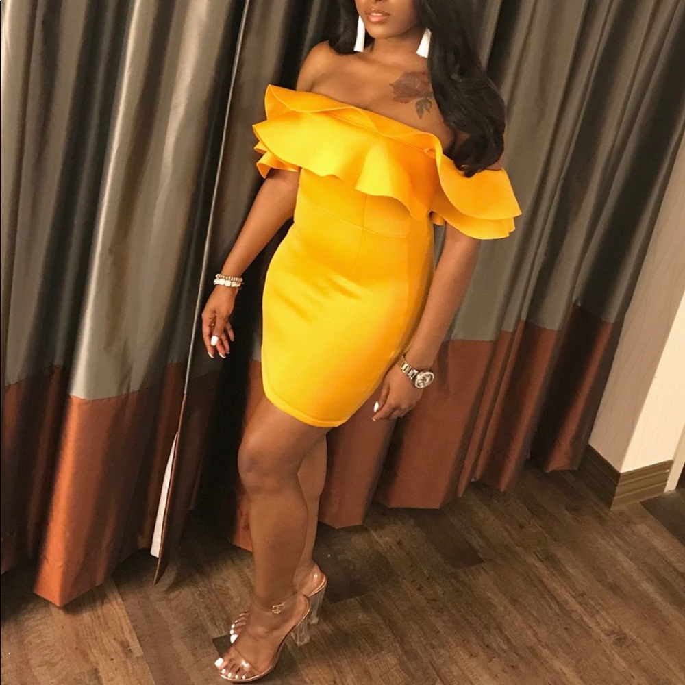Sexy yellow dress